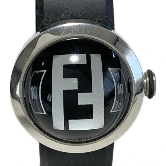 Auth FENDI boosra (Dicerorhinus buergeri) 8010L 0***** Black Women's Wrist Watch - Picture 1 of 5